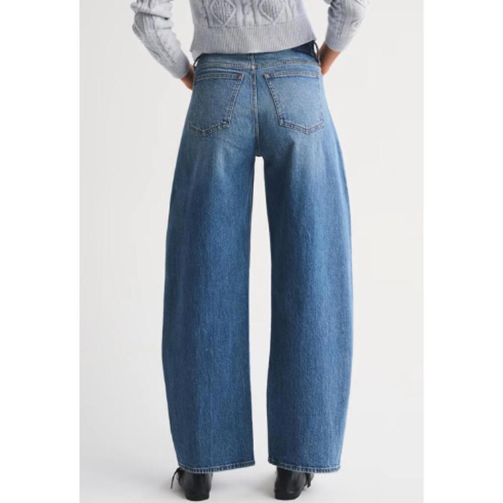 Abercrombie & Fitch Baggy Barrel Medium Wash Jeans, Women's size 36 - Picture 2 of 7